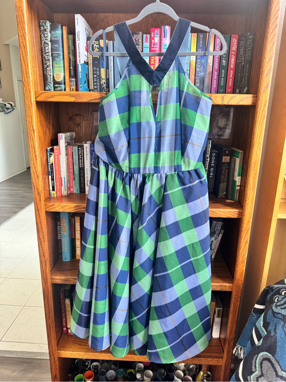 Blue & Green Plaid Vintage Dress